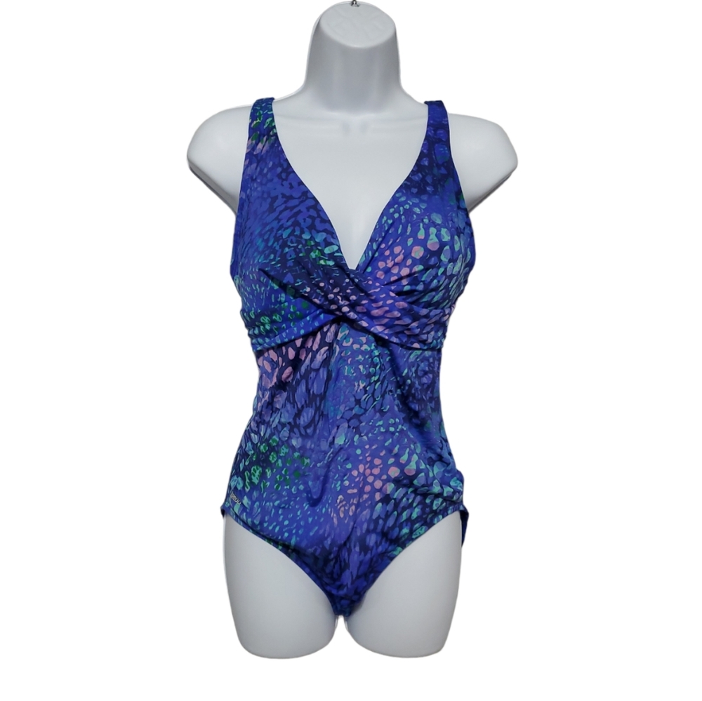 Women's colorful leopard print speedo swimsuit